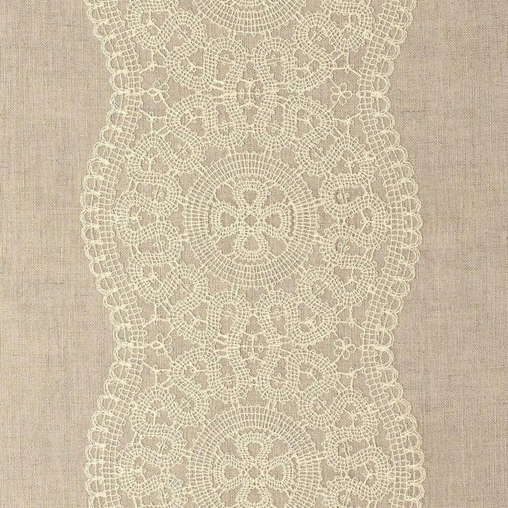 Alecon Embroidered Sheer Natural 55421 by Schumacher Designer Fabric Essentials: Sheers & Casements Ii 18.0" - Swanky Fabrics -