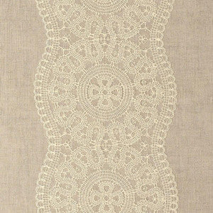 Alecon Embroidered Sheer Natural 55421 by Schumacher Designer Fabric