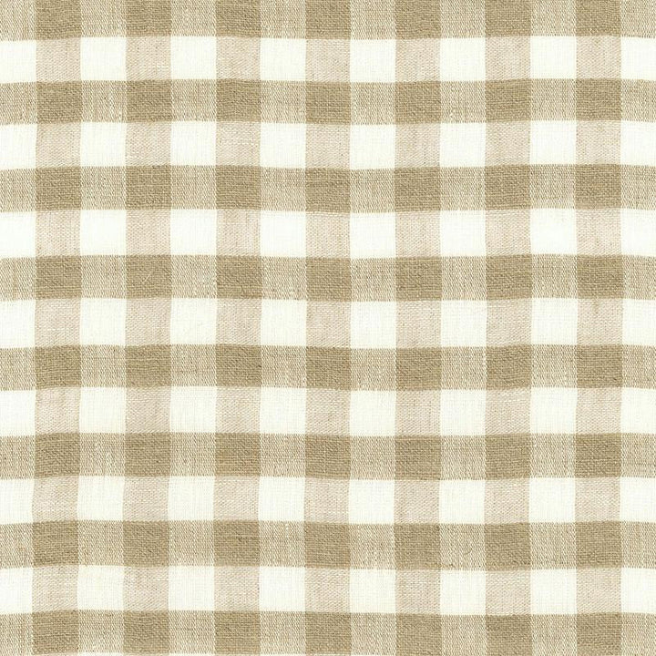 Sidney Check Linen Sheer Natural 55540 by Schumacher Designer Fabric Essentials: Sheers & Casements 1.5" - Swanky Fabrics -
