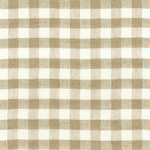 Sidney Check Linen Sheer Natural 55540 by Schumacher Designer Fabric