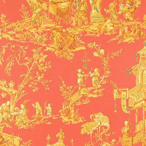Chinois Coral 168271 by Schumacher Designer Fabric