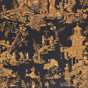 Chinois Charcoal 168274 by Schumacher Designer Fabric