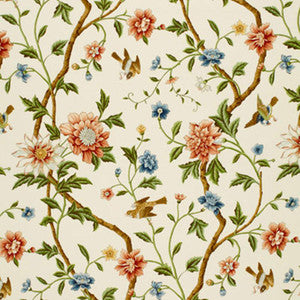 Shangtu Floral Porcelain 172441 by Schumacher Designer Fabric