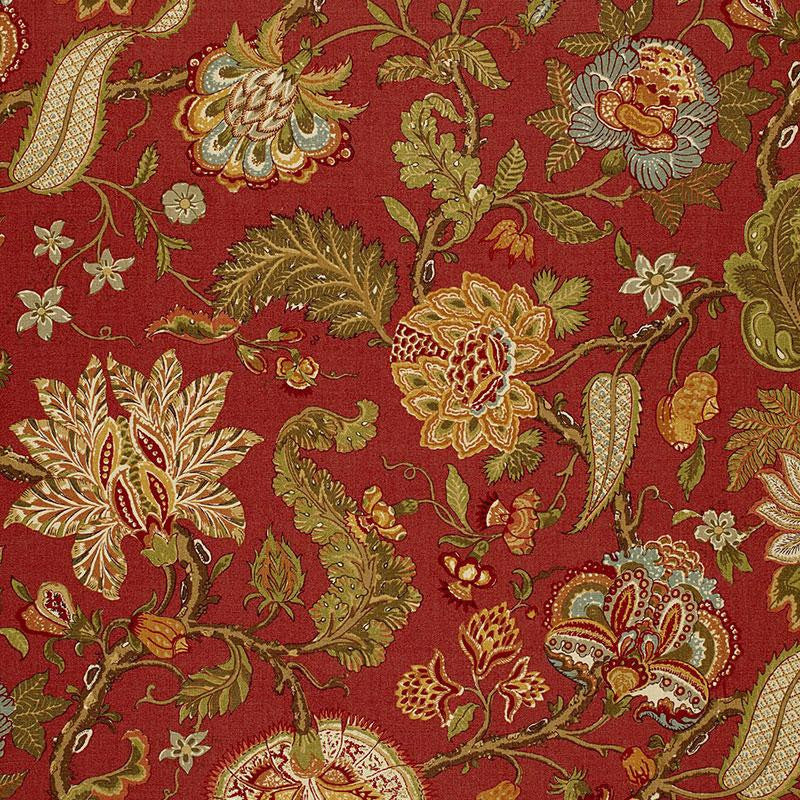 Chalfont Paprika 172741 by Schumacher Designer Fabric The Libray Collection 29.0" - Swanky Fabrics -