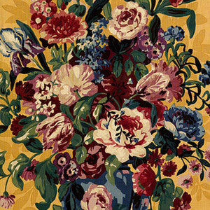 Centennial Bouquet Document Ochre 173000 by Schumacher Designer Fabric