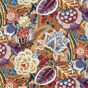 Zanzibar Linen Print Cerulean 173520 by Schumacher Designer Fabric