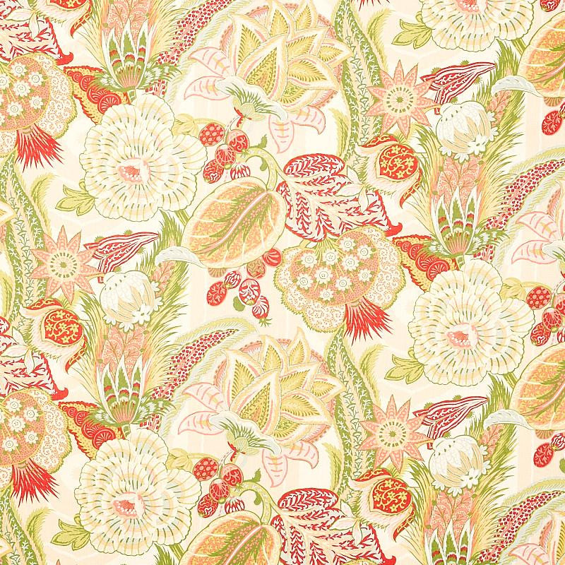 Zanzibar Linen Print Melon 173521 by Schumacher Designer Fabric Schumacher Classics 29.0" - Swanky Fabrics -
