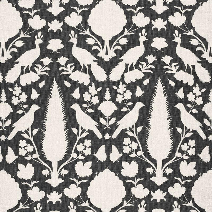 Chenonceau Charcoal 173563 by Schumacher Designer Fabric Exuberant Prints 13.5" - Swanky Fabrics -