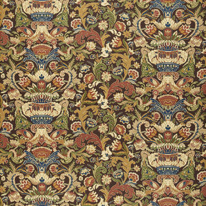 Egerton Tapestry Print Umber 173620 by Schumacher Designer Fabric