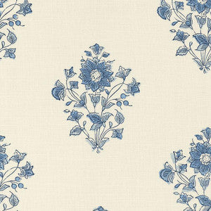 Beatrice Bouquet Indigo 173762 by Schumacher Designer Fabric