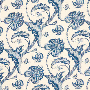 Vallier Vine Indigo 173772 by Schumacher Designer Fabric