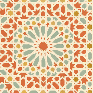 Nasrid Palace Mosaic Persimmon 5005962 by Schumacher Designer Wallpaper