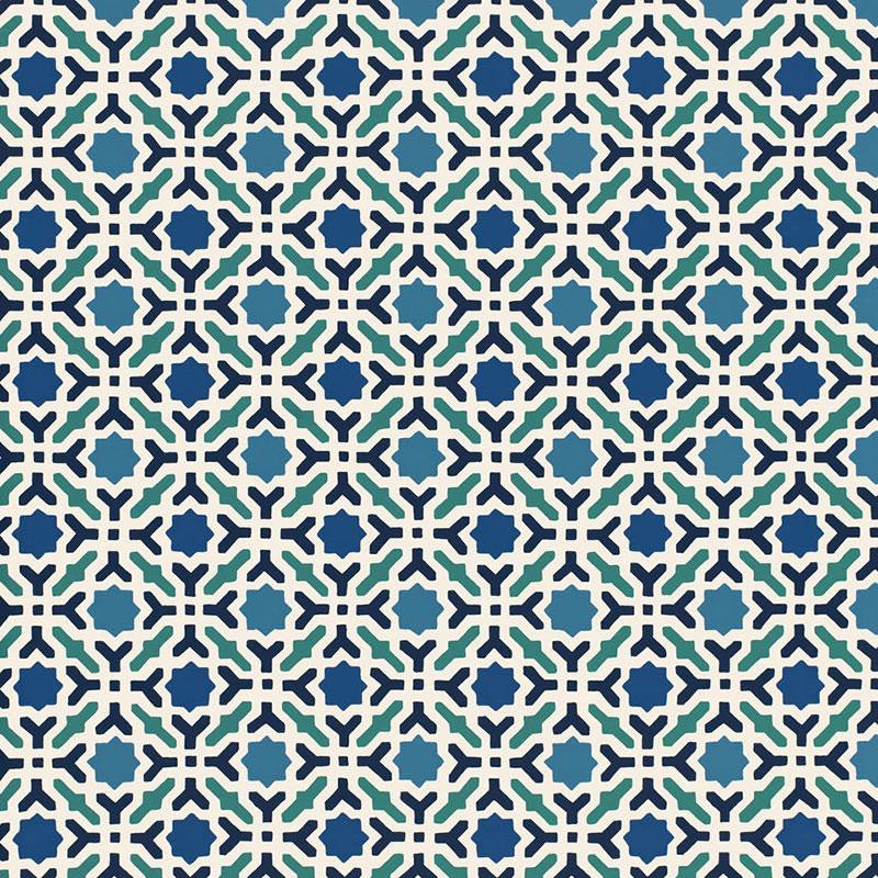 Serallo Mosaic Aegean 5005970 by Schumacher Designer Wallpaper Byzantium 13.5" - Swanky Fabrics -