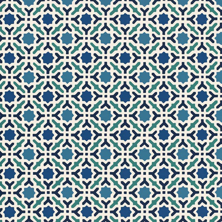 Serallo Mosaic Aegean 5005970 by Schumacher Designer Wallpaper Byzantium 13.5" - Swanky Fabrics -