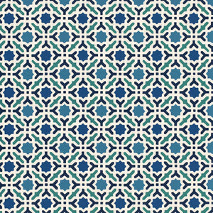 Serallo Mosaic Aegean 5005970 by Schumacher Designer Wallpaper