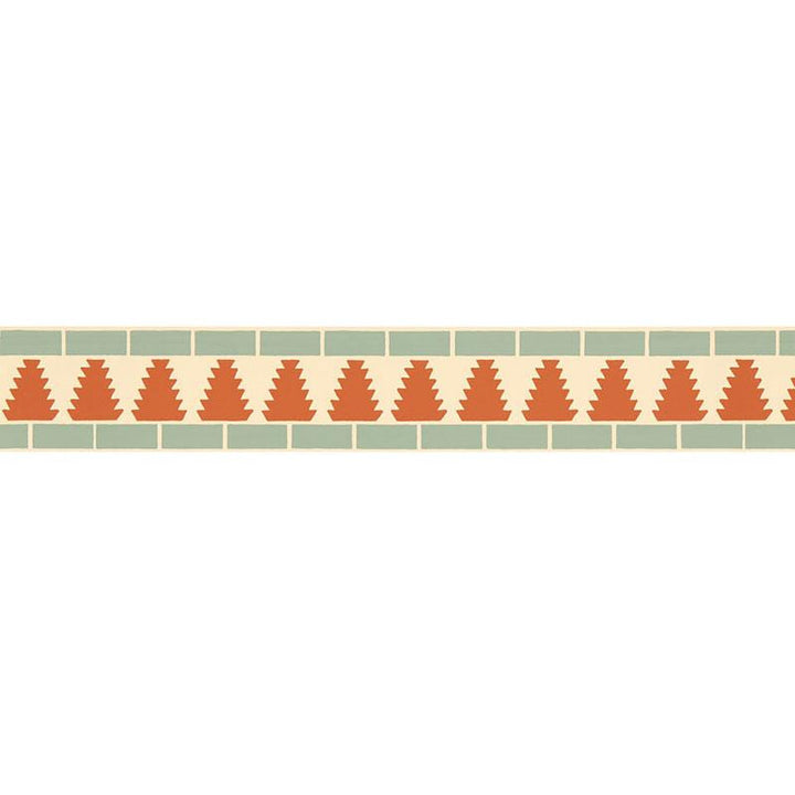 Cadiz Mosaic Border Persimmon 5006032 by Schumacher Designer Wallpaper Byzantium 13.5" - Swanky Fabrics -