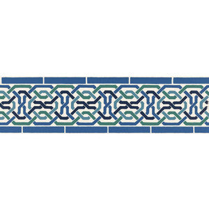 Darro Mosaic Border Aegean 5006020 by Schumacher Designer Wallpaper