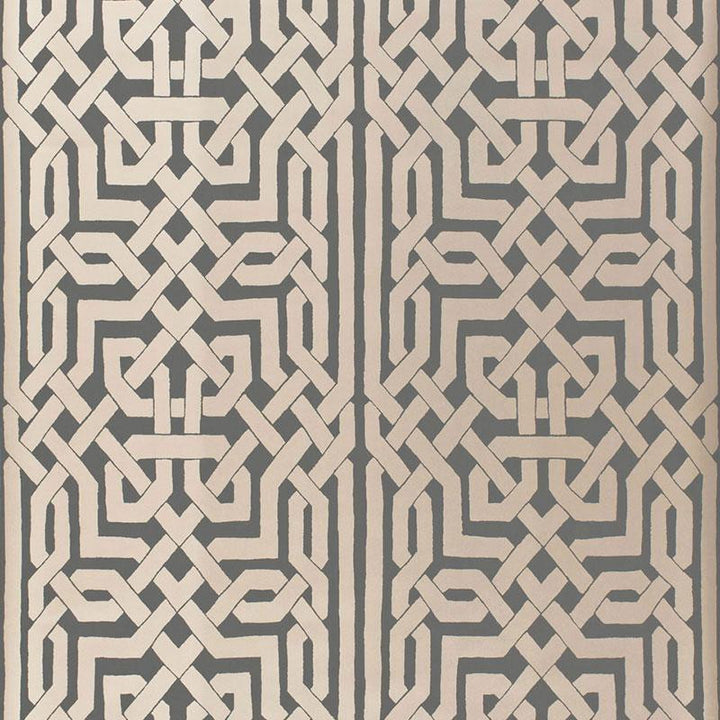 Malaga Graphite 5005933 by Schumacher Designer Wallpaper Byzantium 27.0" - Swanky Fabrics -