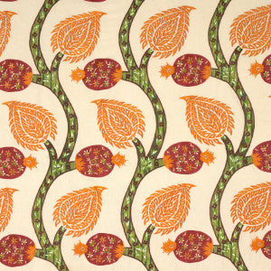Nurata Embroidery Coral 174180 by Schumacher Designer Fabric