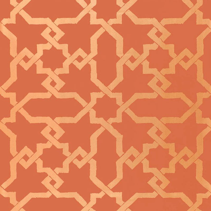 Cordoba Cinnabar 5005923 by Schumacher Designer Wallpaper Byzantium 13.5" - Swanky Fabrics -