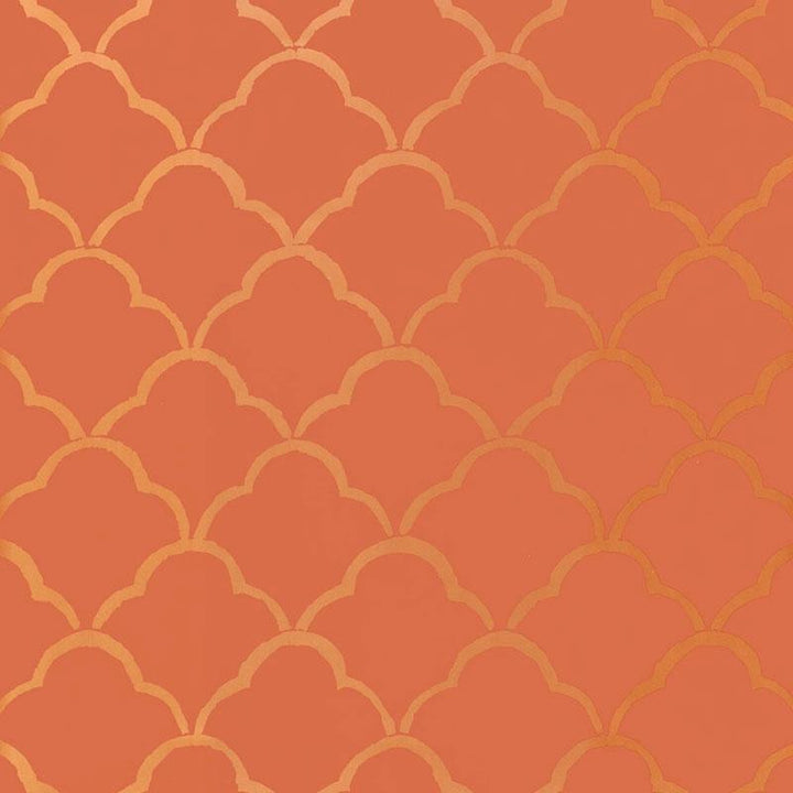 Costa Del Sol Cinnabar 5005943 by Schumacher Designer Wallpaper Byzantium 13.5" - Swanky Fabrics -