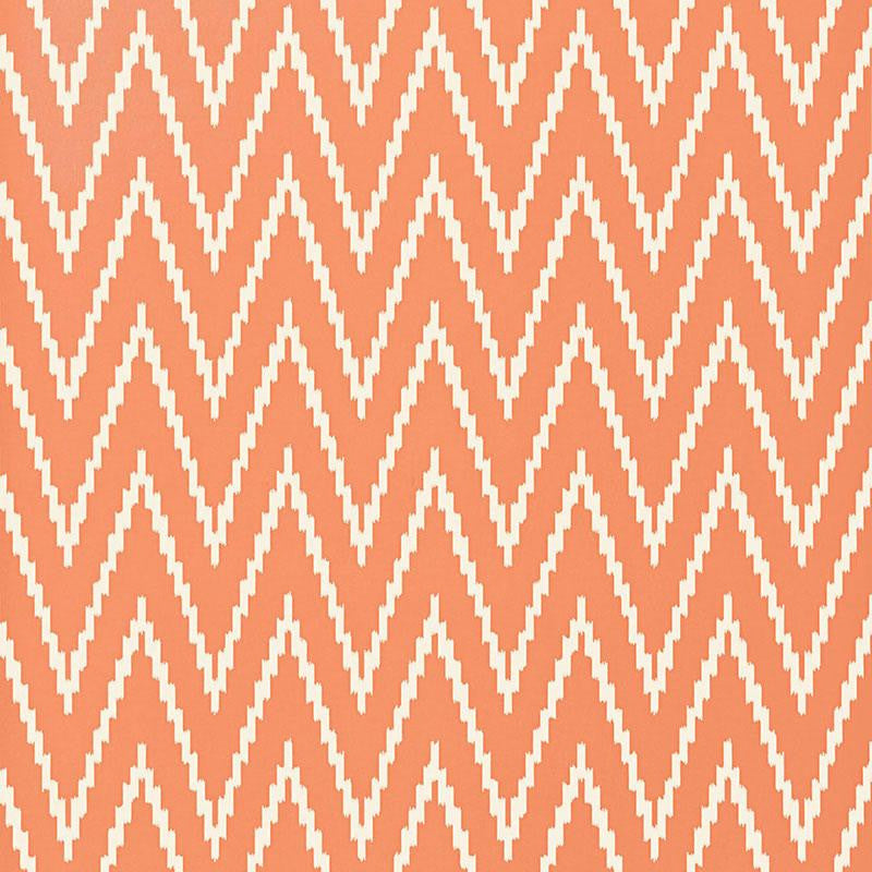 Kasari Ikat Terra Cotta 5005994 by Schumacher Designer Wallpaper Byzantium 13.5" - Swanky Fabrics -