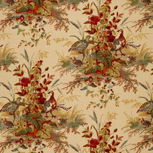 Quail Meadow Autumn 1106043 by Schumacher Designer Fabric