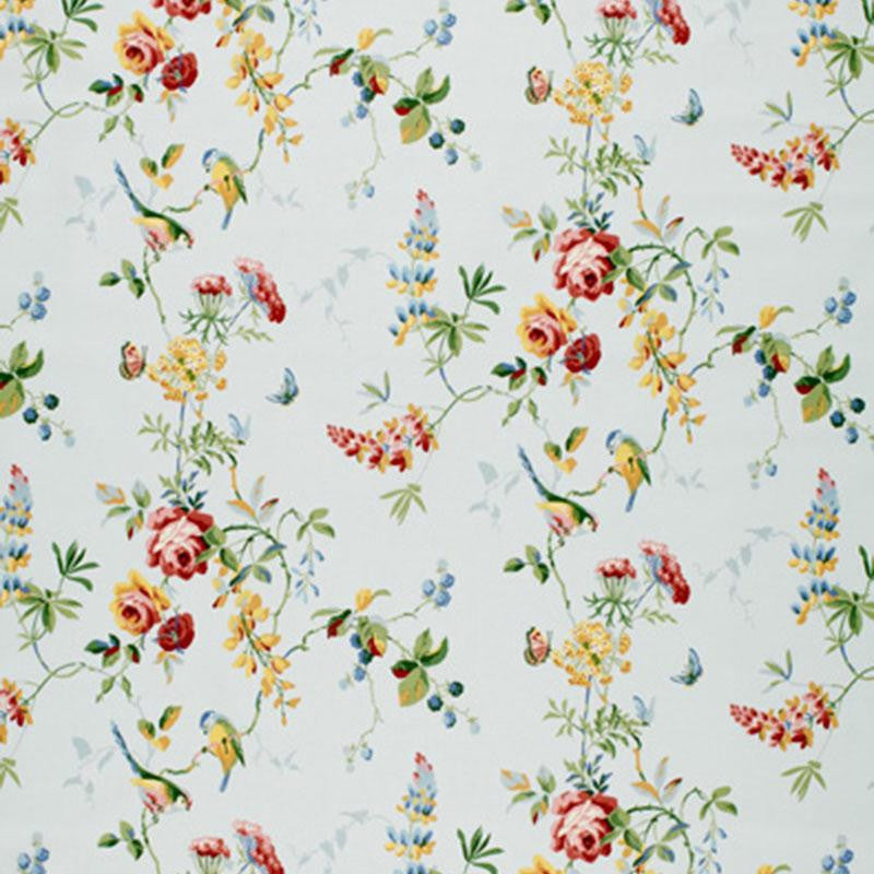 Chickadee Floral Sky 1235014 by Schumacher Designer Fabric Classic Prints 13.5" - Swanky Fabrics -