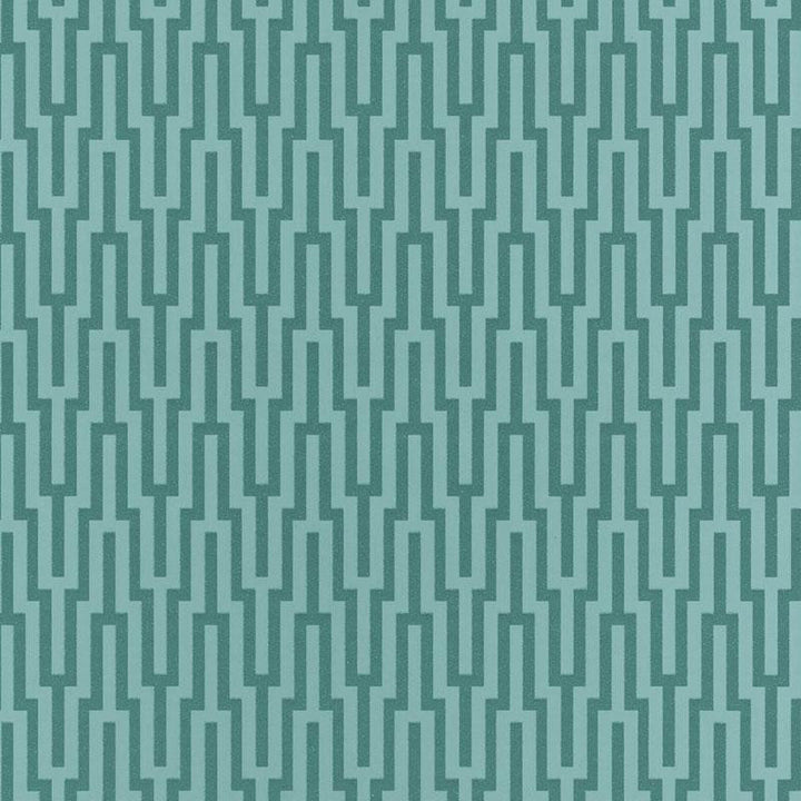 Metropolitan Fret Turquoise 5005894 by Schumacher Designer Wallpaper Byzantium 3.38" - Swanky Fabrics -