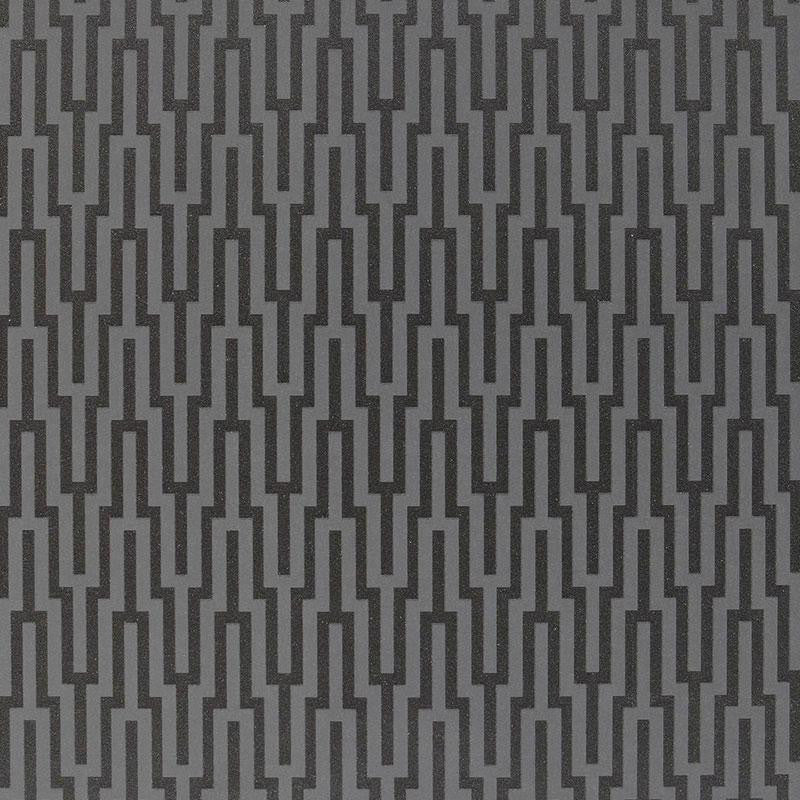 Metropolitan Fret Black Pearl 5005895 by Schumacher Designer Wallpaper Byzantium 3.38" - Swanky Fabrics -