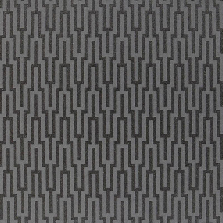 Metropolitan Fret Black Pearl 5005895 by Schumacher Designer Wallpaper Byzantium 3.38" - Swanky Fabrics -