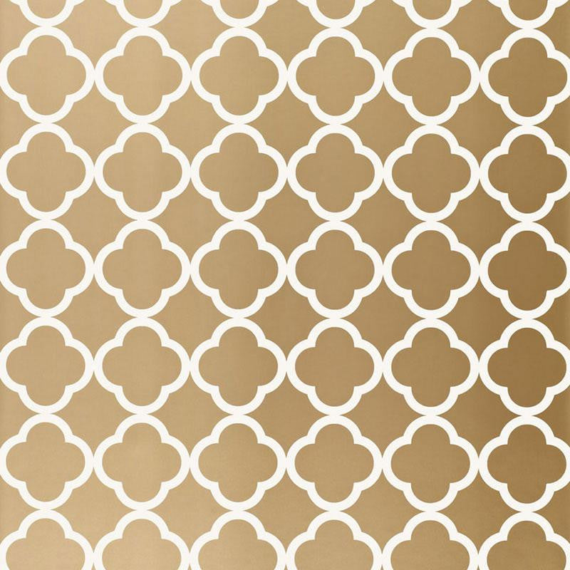 Morocco Antique Gold 5005873 by Schumacher Designer Wallpaper Byzantium 4.5" - Swanky Fabrics -