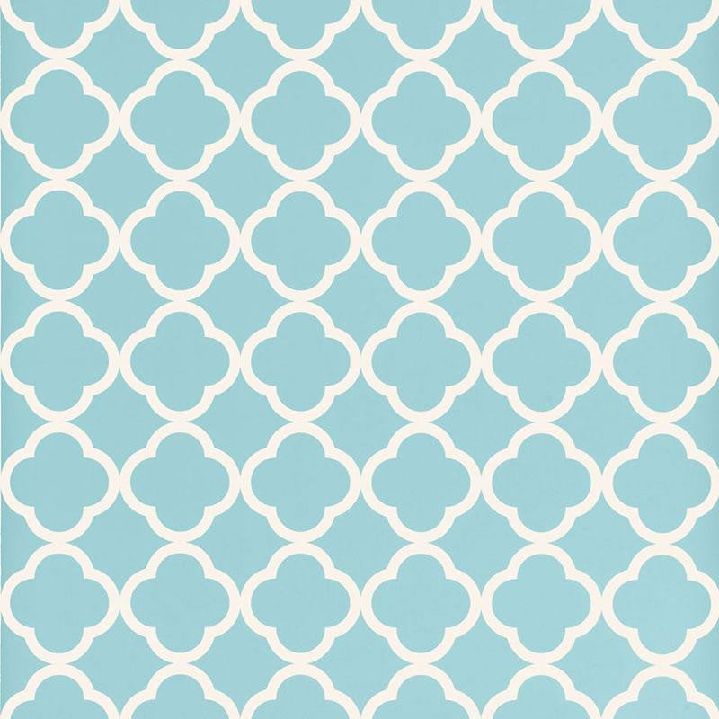 Morocco Azure 5005875 by Schumacher Designer Wallpaper Byzantium 4.5" - Swanky Fabrics -