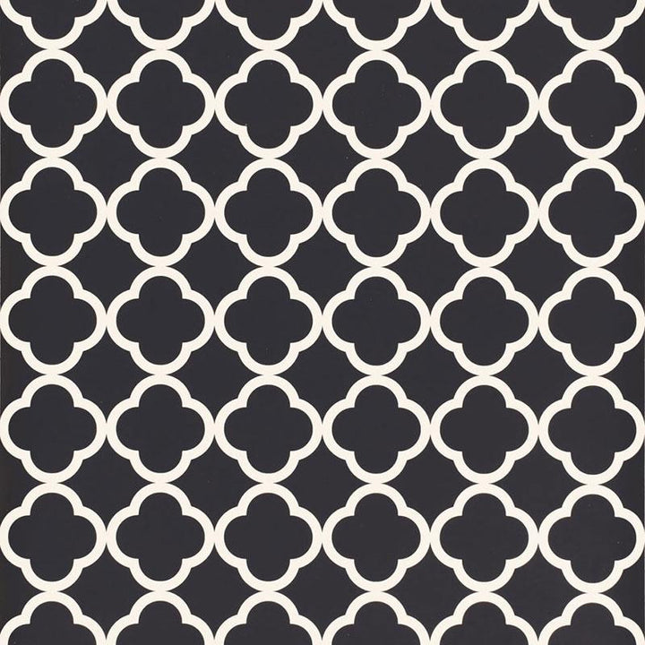 Morocco Black 5005876 by Schumacher Designer Wallpaper Byzantium 4.5" - Swanky Fabrics -
