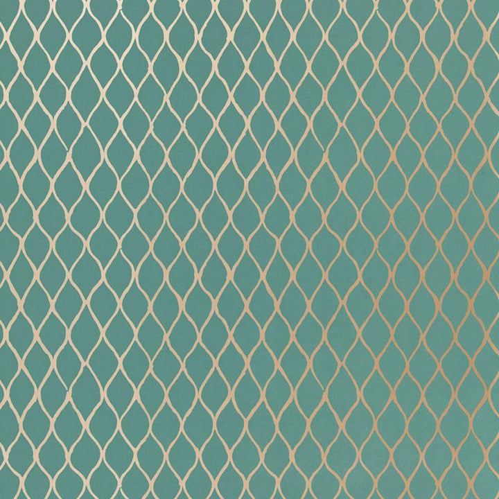 Valencia Turquoise 5005911 by Schumacher Designer Wallpaper Byzantium 13.5" - Swanky Fabrics -