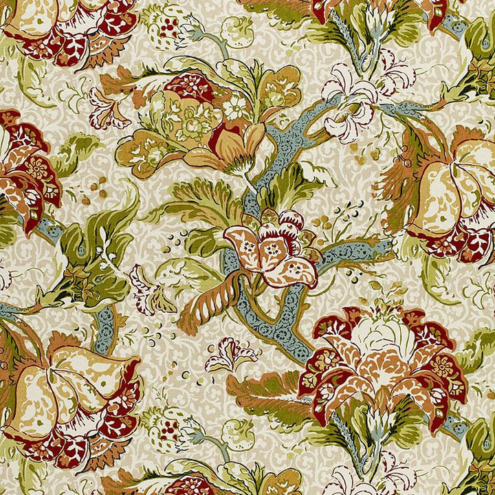 Ariella Jacobean Ecru 1319002 by Schumacher Designer Fabric Classic Prints 27.0" - Swanky Fabrics -