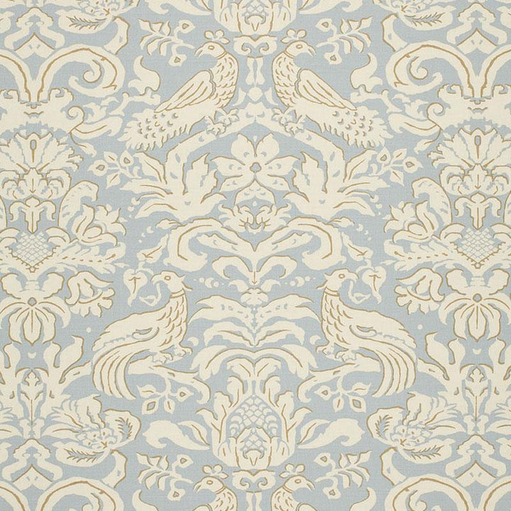 Aldwyn Damask Robin'S Egg 1328000 by Schumacher Designer Fabric Palazzo 27.0" - Swanky Fabrics -