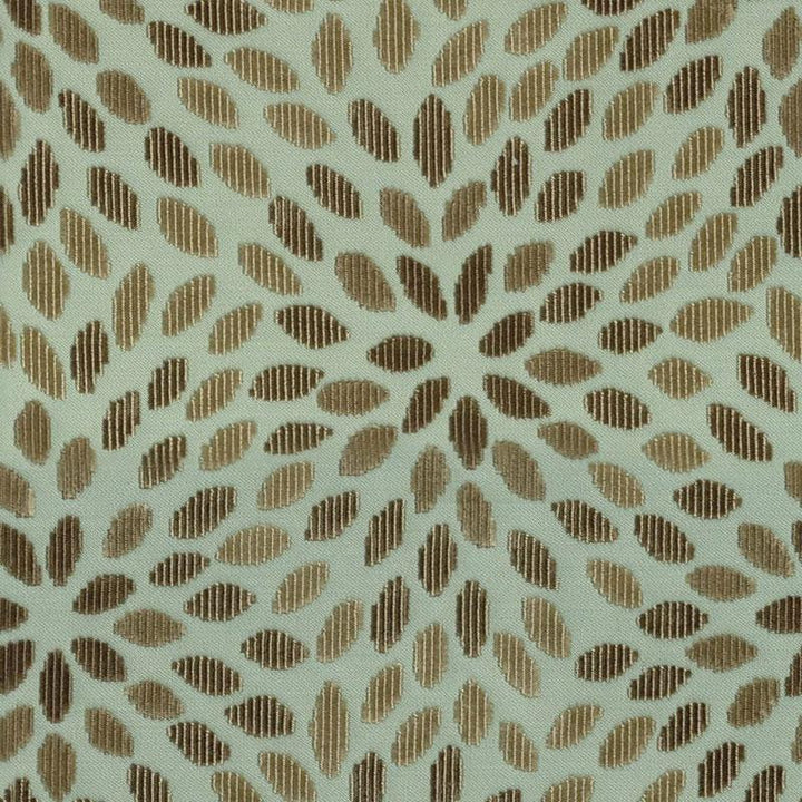 Kiku Silk Velvet Aqua & Cocoa 2644280 by Schumacher Designer Fabric Modern Glamour 12.75" - Swanky Fabrics -