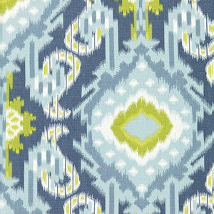 Kiribati Ikat Print Aquamarine 174982 by Schumacher Designer Fabric