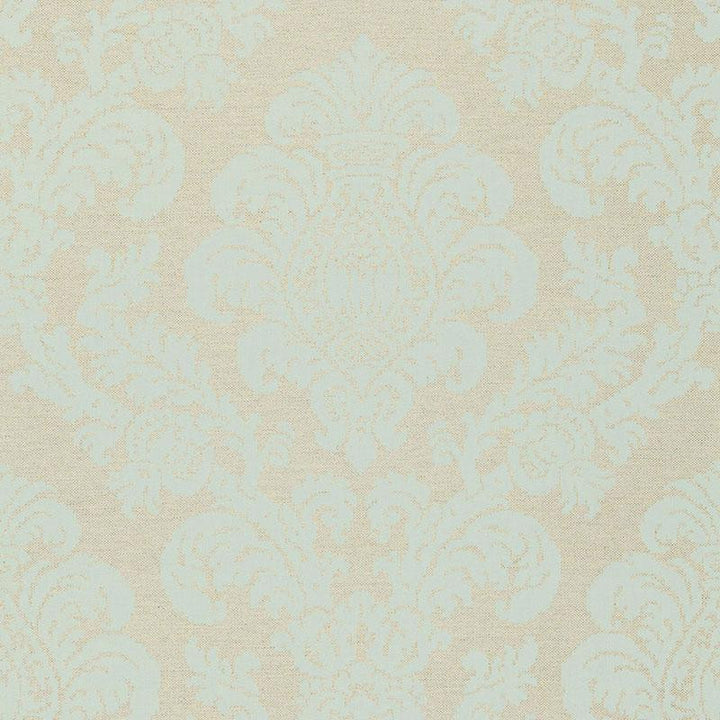 Firenze Linen Damask Aqua 66631 by Schumacher Designer Fabric Palazzo 13.88" - Swanky Fabrics -