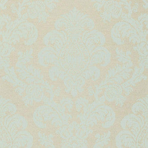 Firenze Linen Damask Aqua 66631 by Schumacher Designer Fabric