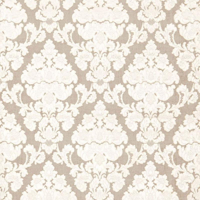 Montalcino Appliqu Damask Linen 66590 by Schumacher Designer Fabric Palazzo 6.38" - Swanky Fabrics -