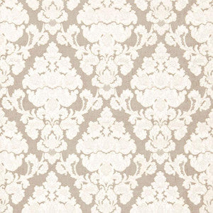 Montalcino Appliqu Damask Linen 66590 by Schumacher Designer Fabric