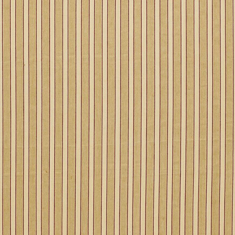 Antique Ticking Stripe Sandalwood 3475001 by Schumacher Designer Fabric Sea Island Stripe 1.0" - Swanky Fabrics -