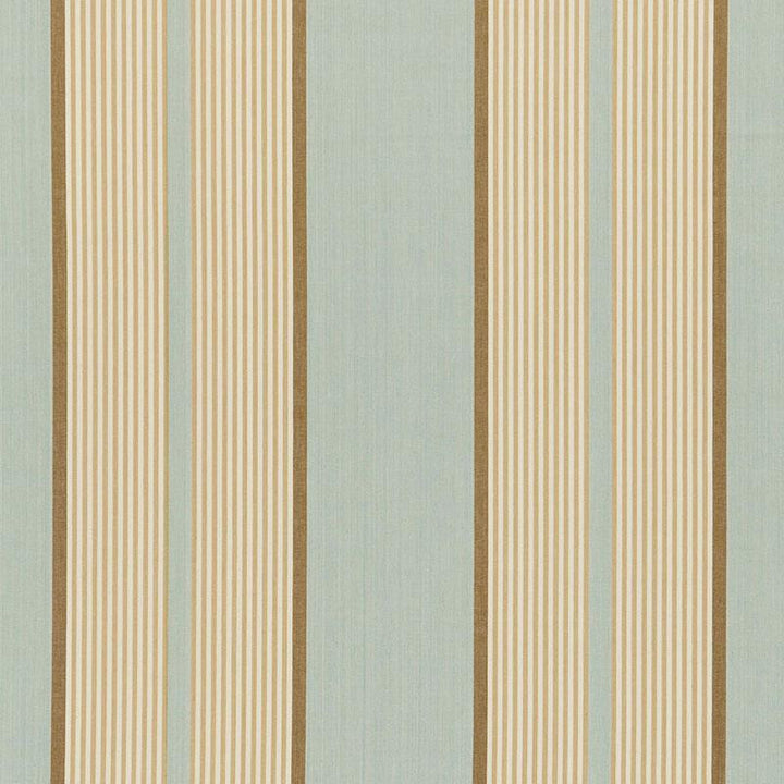 Summerside Stripe Aqua 3486000 by Schumacher Designer Fabric Sea Island Stripe 13.62" - Swanky Fabrics -
