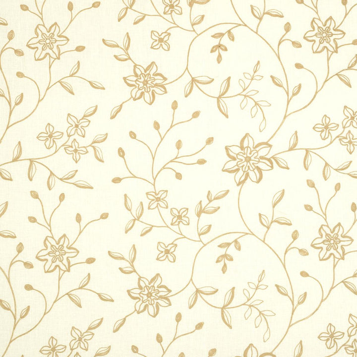 Georgia Linen Embroidery Sand 3491001 by Schumacher Designer Fabric Chroma 26.0" - Swanky Fabrics -