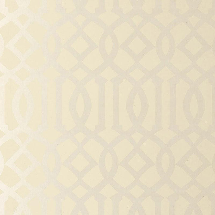 Imperial Trellis Alabaster 2707211 by Schumacher Designer Wallpaper Print Happy 6.75" - Swanky Fabrics -