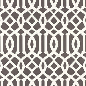Imperial Trellis Charcoal 5003361 by Schumacher Designer Wallpaper