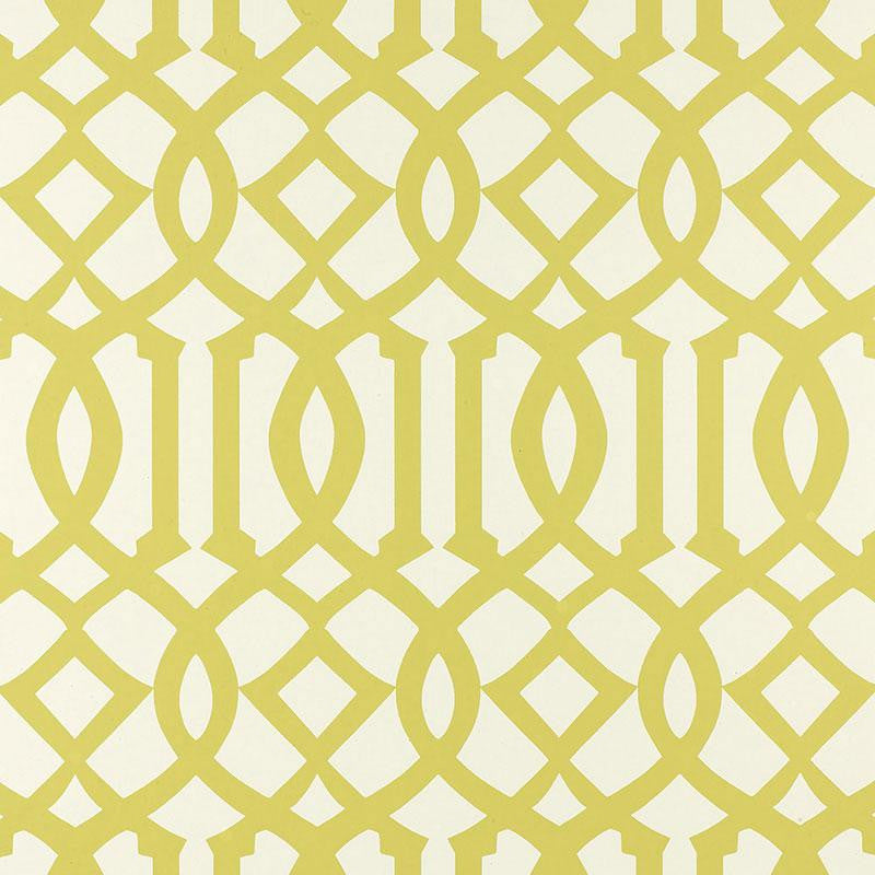 Imperial Trellis Citrine 2707213 by Schumacher Designer Wallpaper Print Happy 6.75" - Swanky Fabrics -