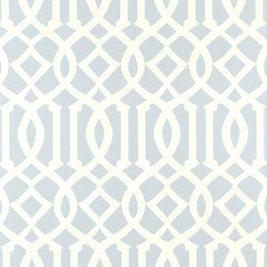 Imperial Trellis Soft Aqua 5003363 by Schumacher Designer Wallpaper